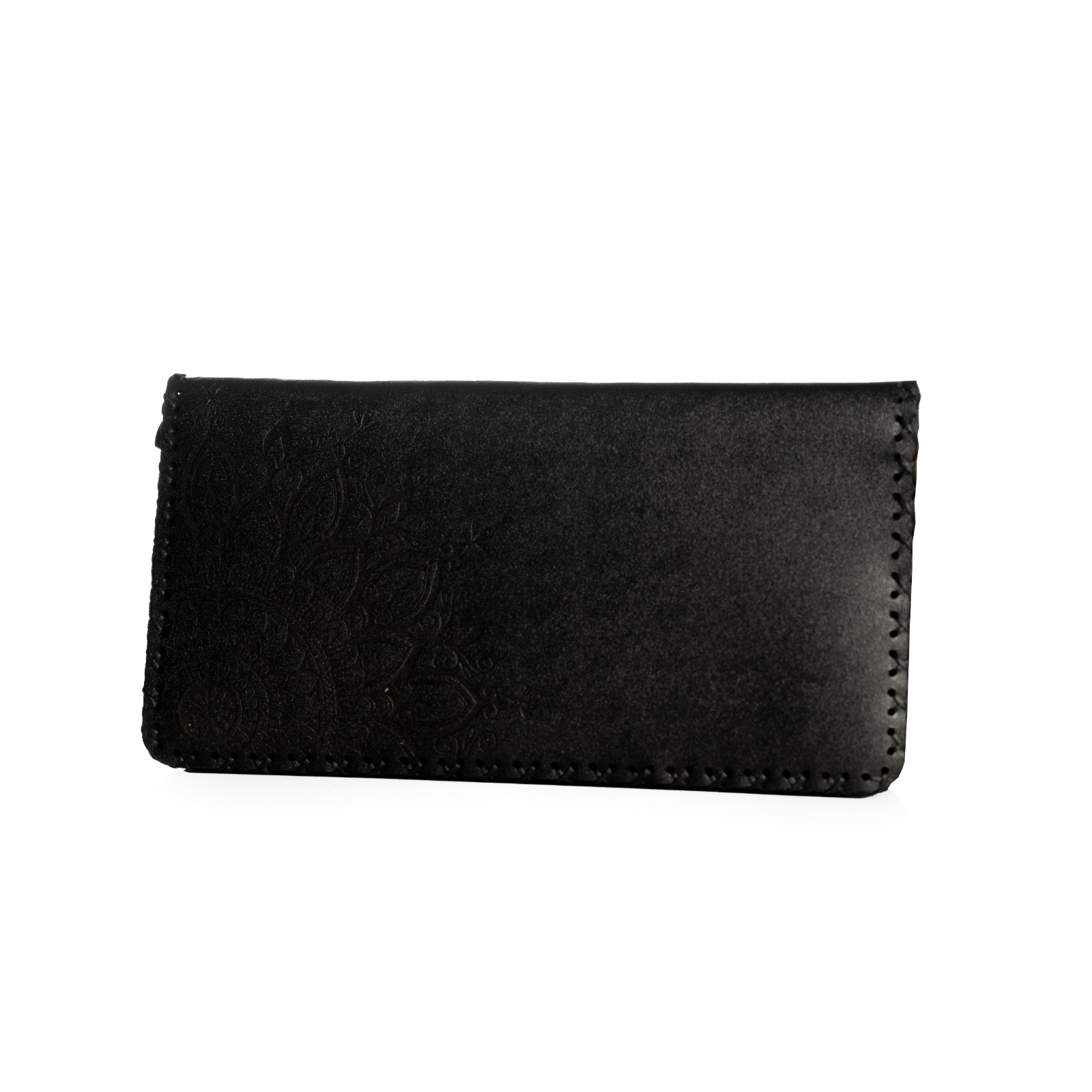  محفظة حريمي جلد طبيعي هاند ميد أسود مقاس 20×10